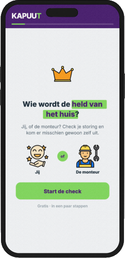 Kapuut storingscheck op je telefoon